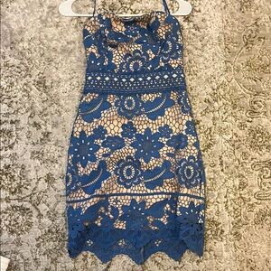 Endless Rose Blue Sheath Mini Dress Spaghetti Strap